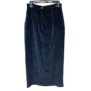 Vintage Breeches Long Modest Pencil Skirt Crushed Velvet Women's 27" Made USA